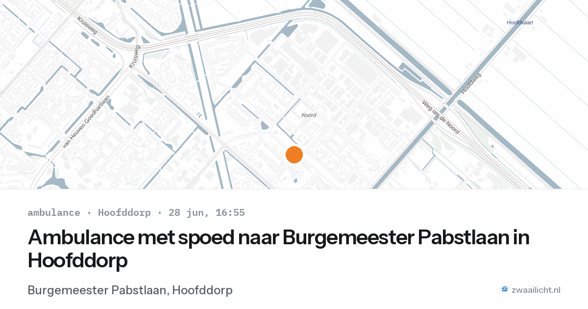 Ambulance met spoed naar Burgemeester Pabstlaan in Hoofddorp — 28 jun 2026