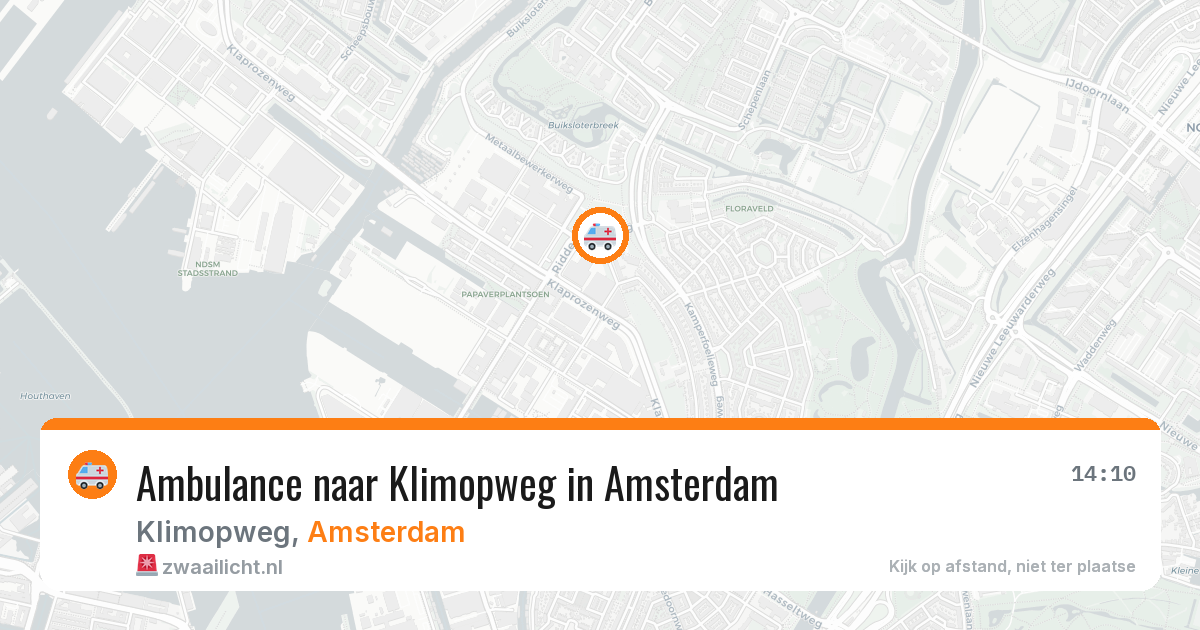 Ambulance naar Klimopweg in Amsterdam — 6 aug 2026