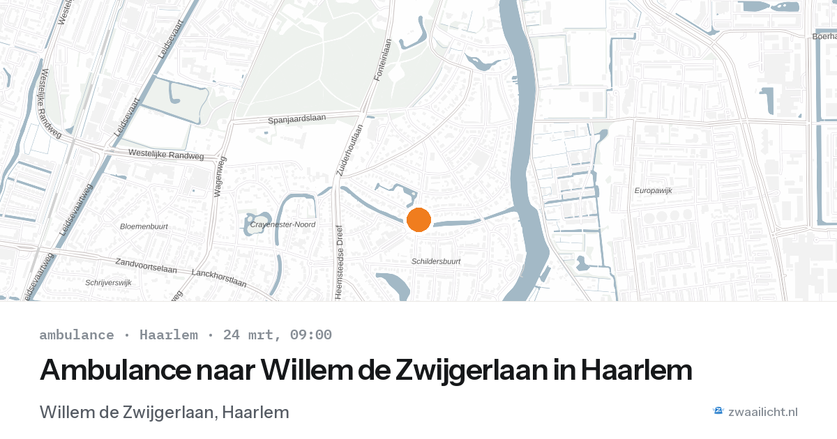 Ambulance naar Willem de Zwijgerlaan in Haarlem — 24 mrt 2026