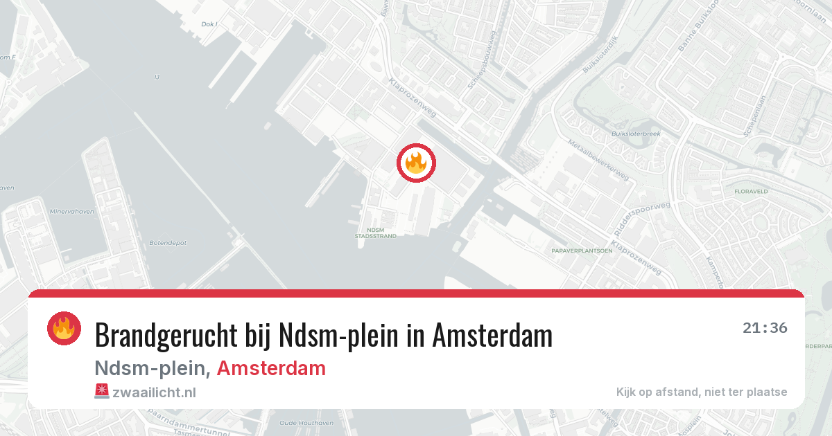 Brandgerucht bij Ndsm-plein in Amsterdam — 4 jul 2026