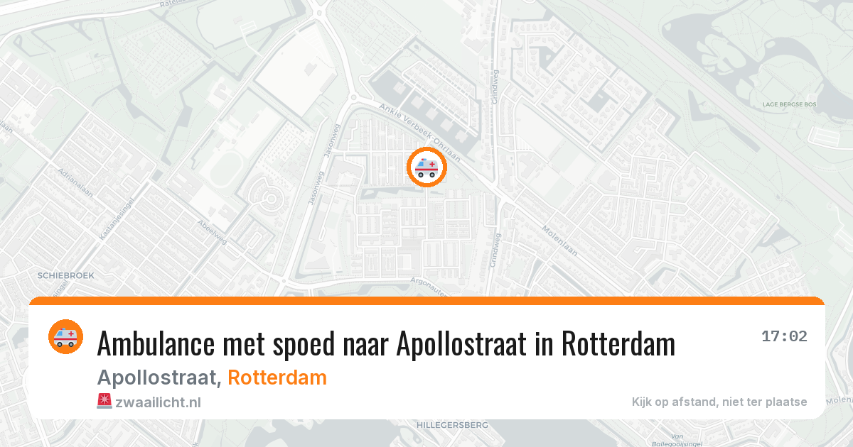 Ambulance met spoed naar Apollostraat in Rotterdam — 20 mei 2026