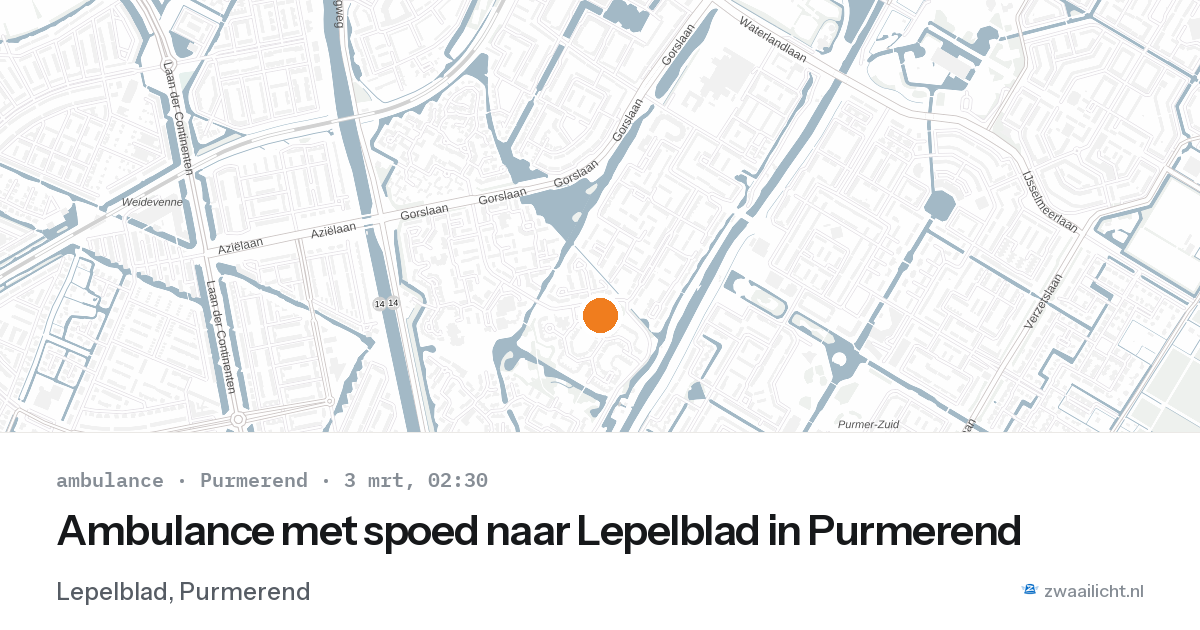 Ambulance met spoed naar Lepelblad in Purmerend — 3 mrt 2026