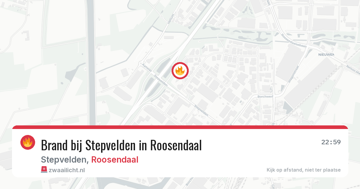 Brand bij Stepvelden in Roosendaal — 7 aug 2026