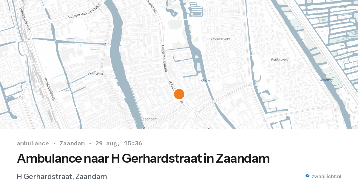 Ambulance naar H Gerhardstraat in Zaandam — 29 aug 2026