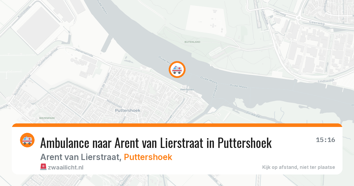 Ambulance naar Arent van Lierstraat in Puttershoek — 3 jul 2026