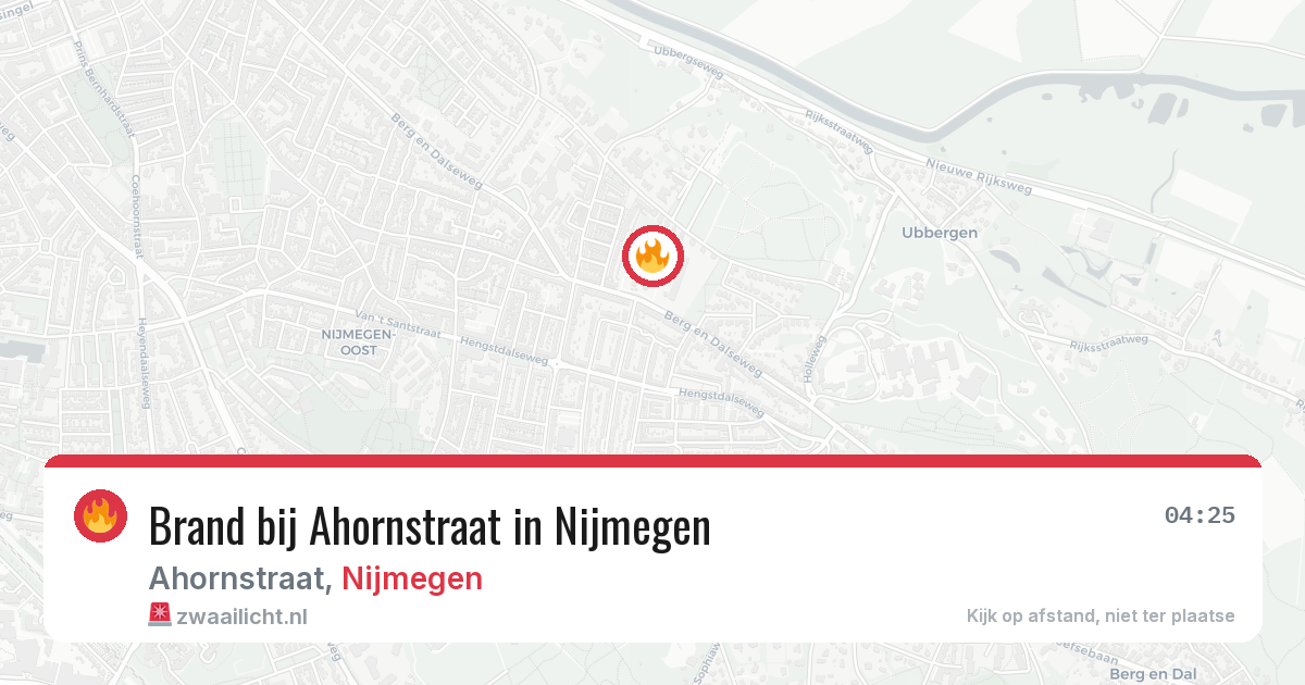 Brand bij Ahornstraat in Nijmegen — 1 jun 2026