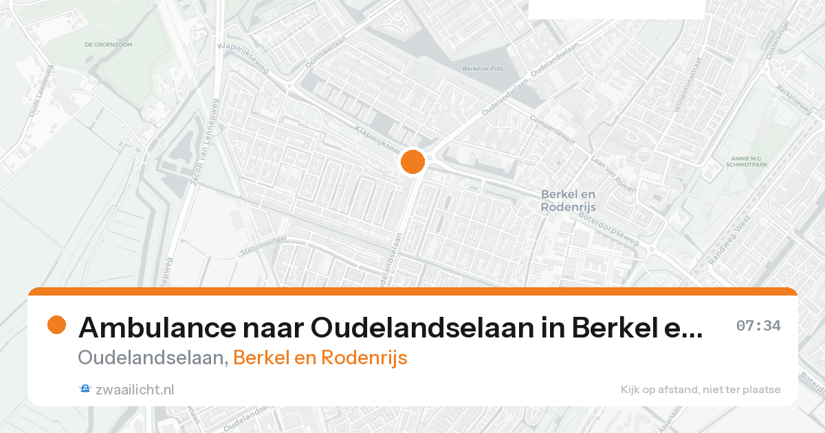 Ambulance naar Oudelandselaan in Berkel en Rodenrijs — 25 aug 2026