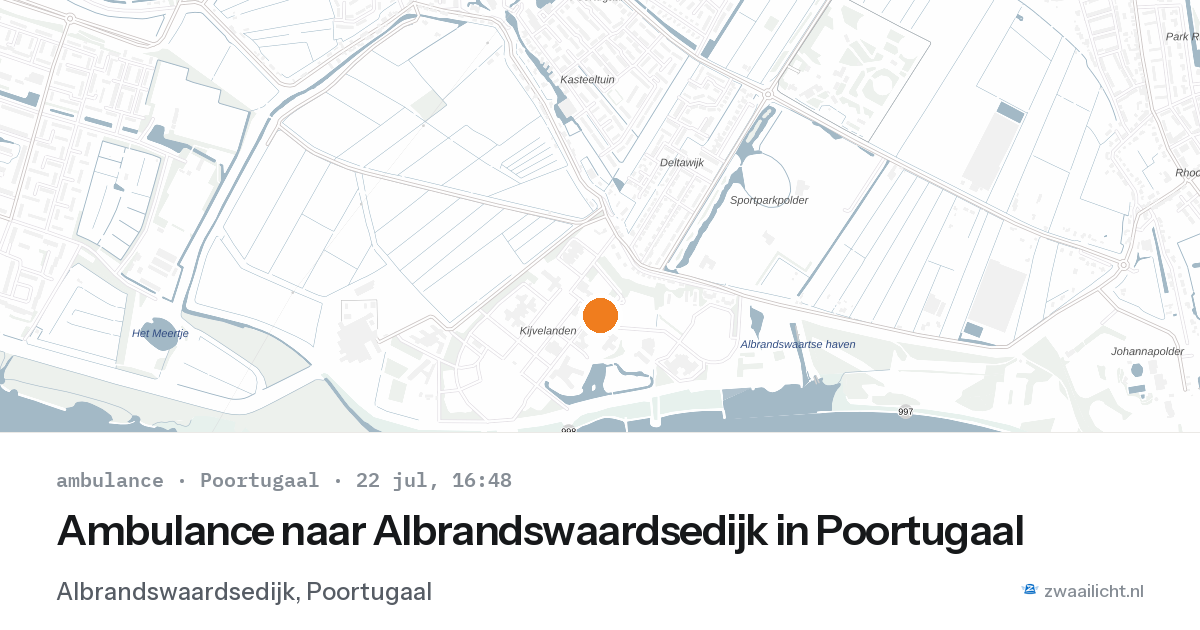 Ambulance naar Albrandswaardsedijk in Poortugaal — 22 jul 2026
