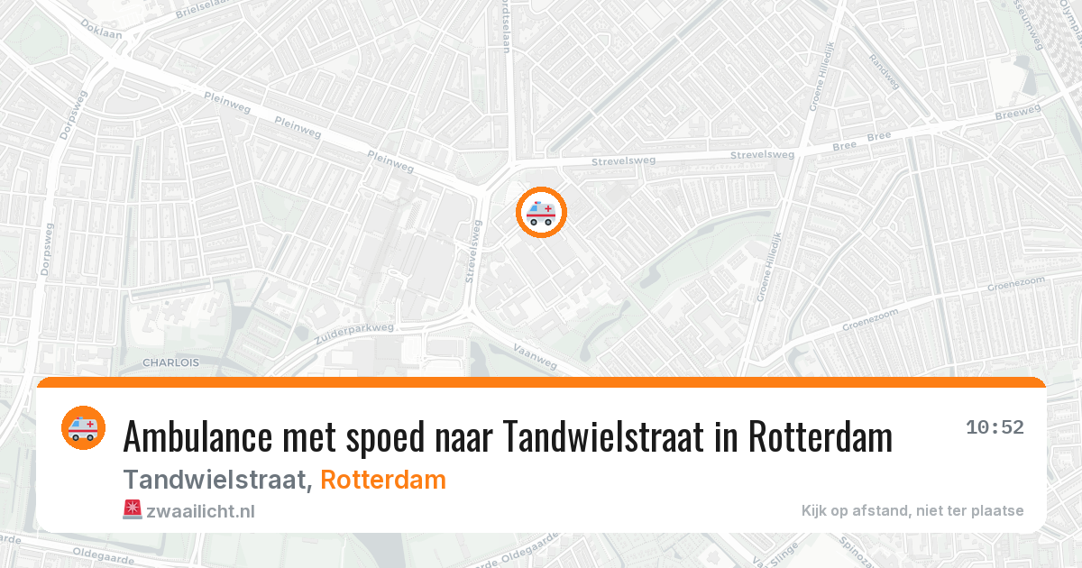 Ambulance met spoed naar Tandwielstraat in Rotterdam — 19 mei 2026