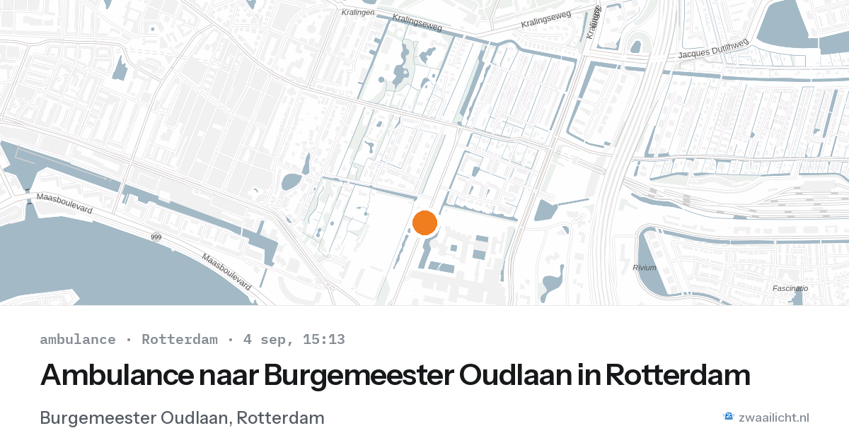 Ambulance naar Burgemeester Oudlaan in Rotterdam — 4 sep 2026