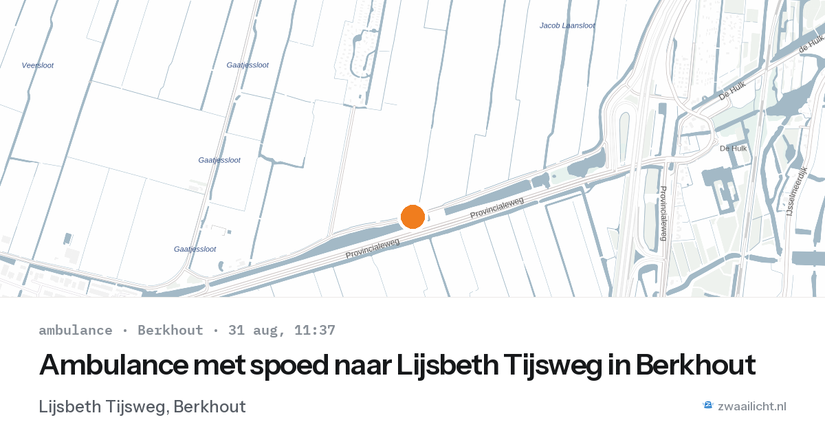 Ambulance met spoed naar Lijsbeth Tijsweg in Berkhout — 31 aug 2026