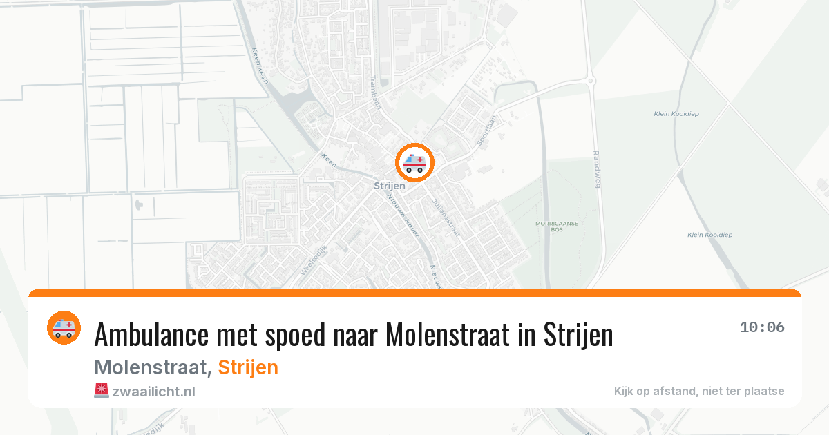 Ambulance met spoed naar Molenstraat in Strijen — 23 mrt 2026