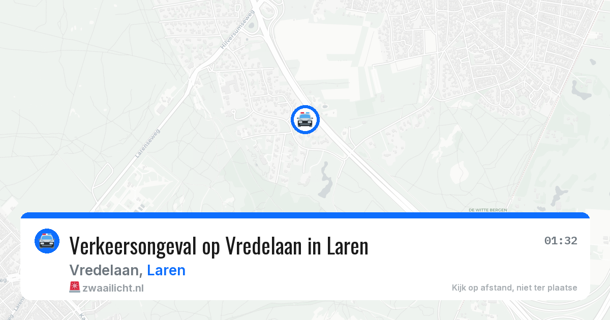Verkeersongeval op Vredelaan in Laren — 8 mei 2026