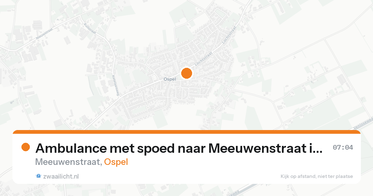 Ambulance met spoed naar Meeuwenstraat in Ospel — 21 aug 2026