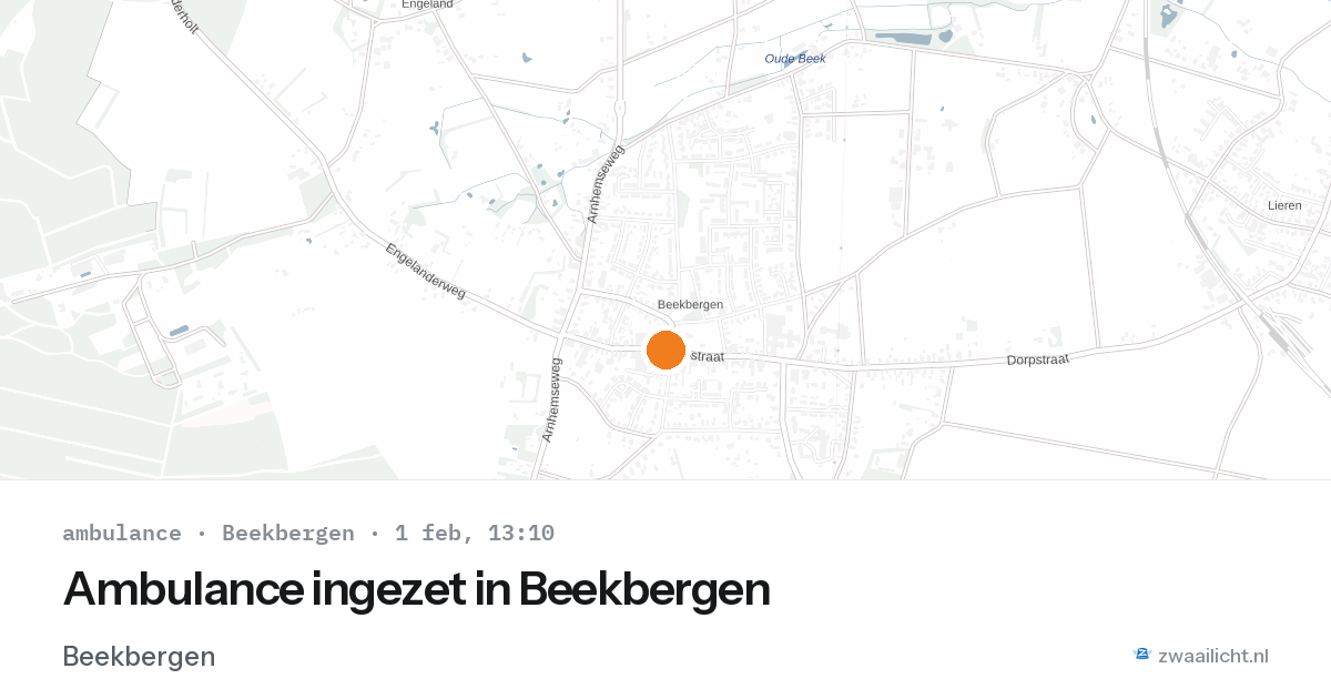 Ambulance ingezet in Beekbergen — 1 feb 2026