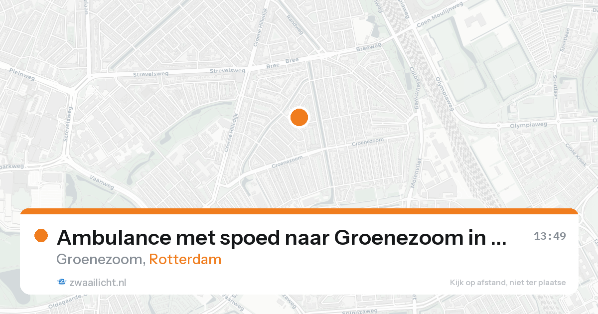 Ambulance met spoed naar Groenezoom in Rotterdam — 20 aug 2026