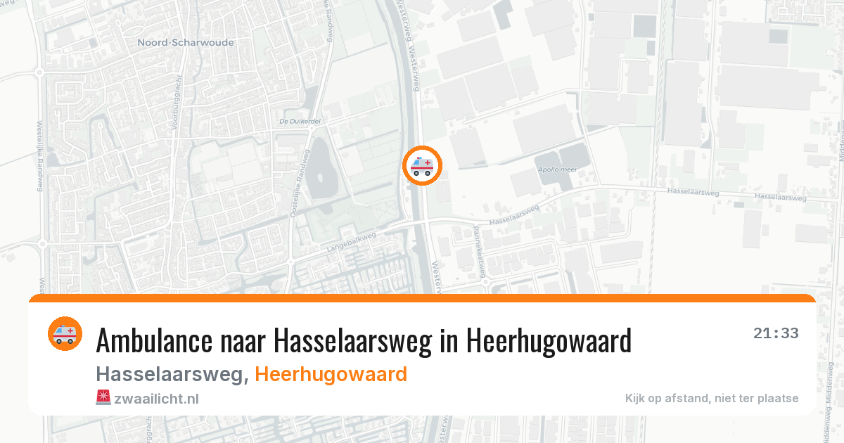 Ambulance naar Hasselaarsweg in Heerhugowaard — 15 mrt 2026