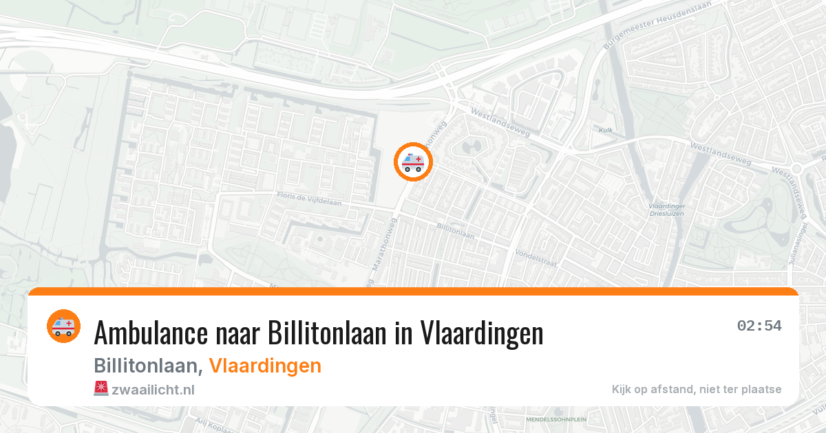 Ambulance naar Billitonlaan in Vlaardingen — 25 mei 2026