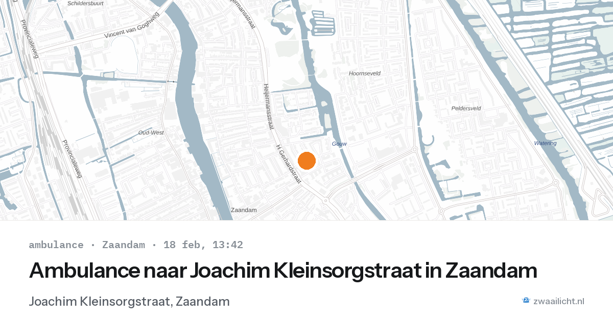 Ambulance naar Joachim Kleinsorgstraat in Zaandam — 18 feb 2026