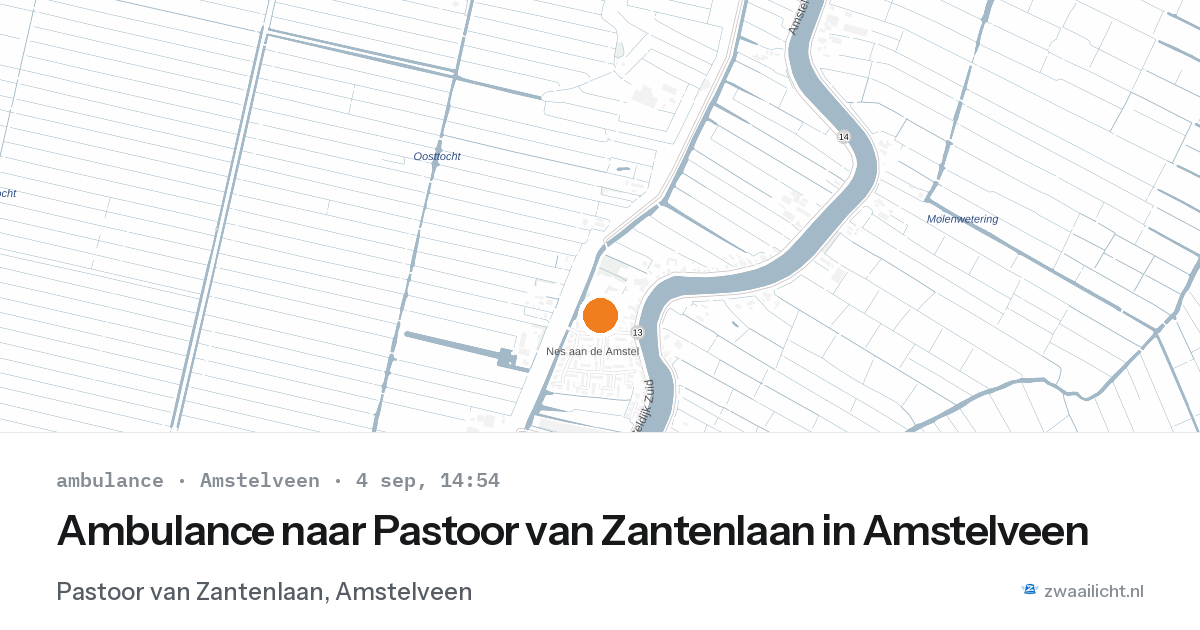 Ambulance naar Pastoor van Zantenlaan in Amstelveen — 4 sep 2026