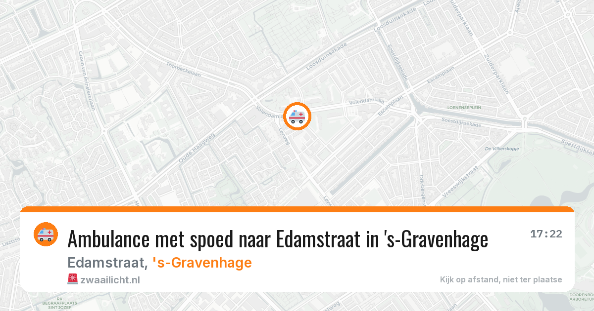 Ambulance met spoed naar Edamstraat in 's-Gravenhage — 7 aug 2026