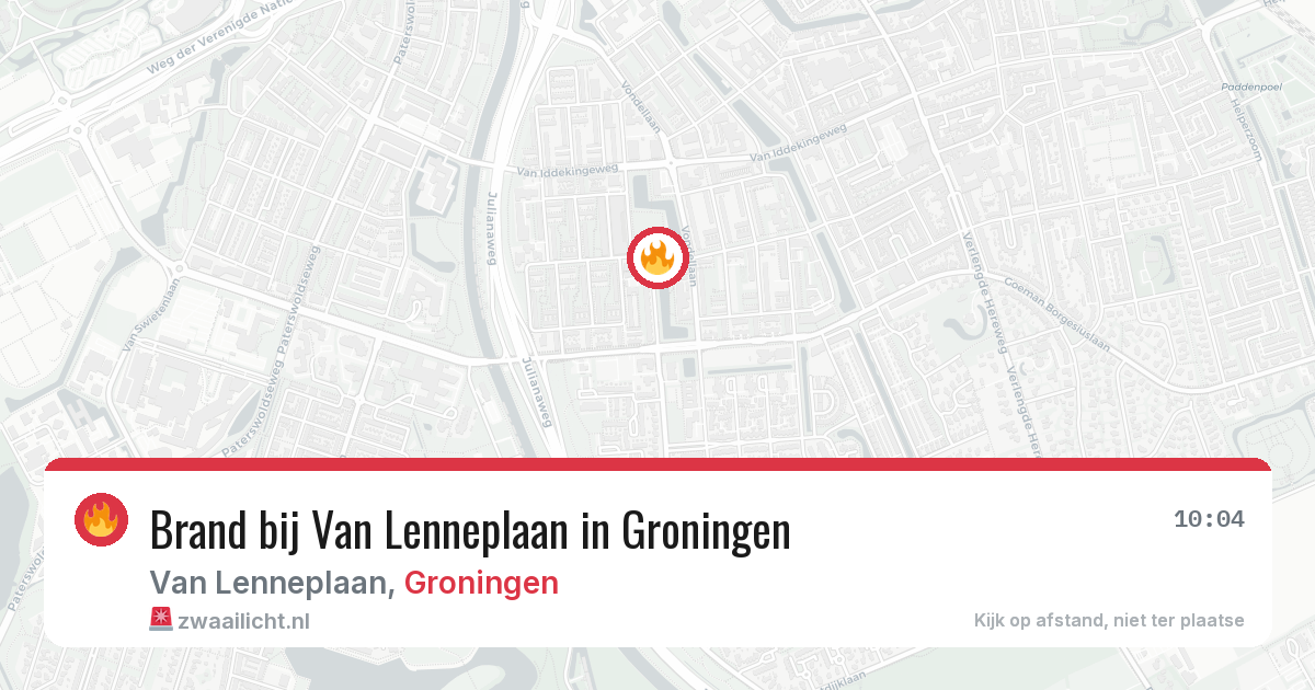 Brand bij Van Lenneplaan in Groningen — 17 jun 2026