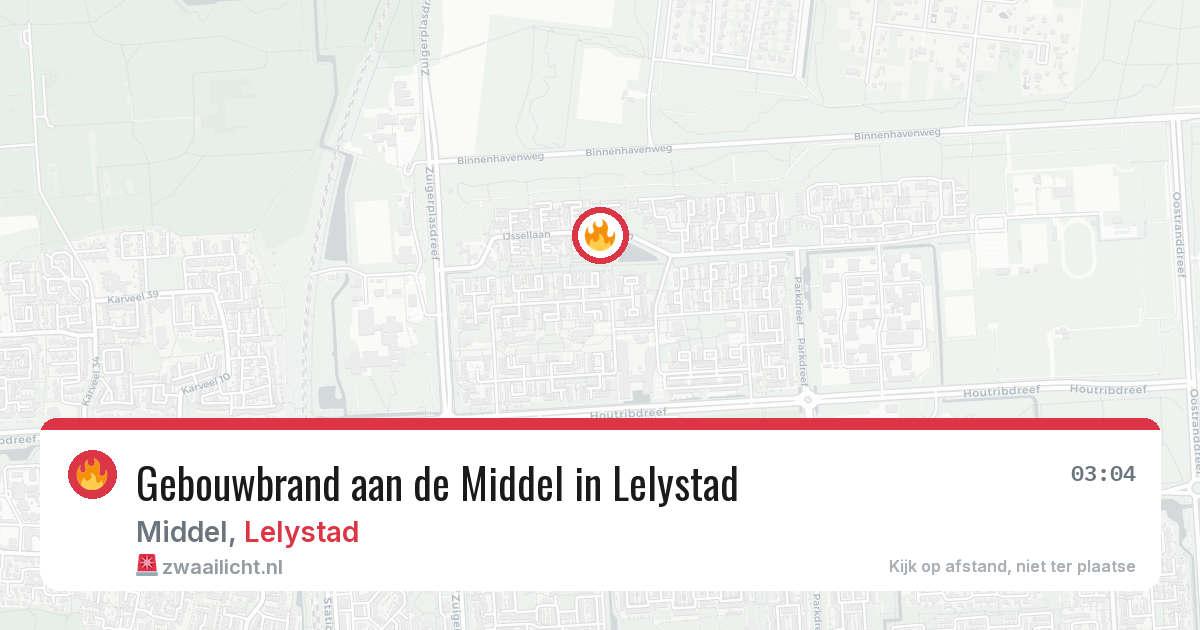 Gebouwbrand aan de Middel in Lelystad — 12 jul 2026