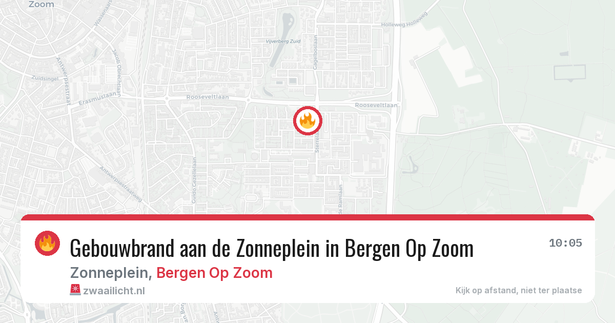 Gebouwbrand aan de Zonneplein in Bergen Op Zoom — 28 mrt 2026