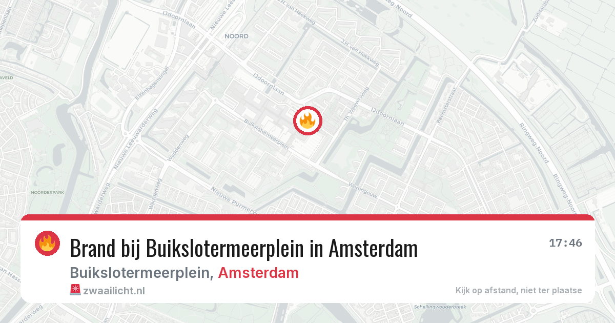 Brand bij Buikslotermeerplein in Amsterdam — 22 jun 2026