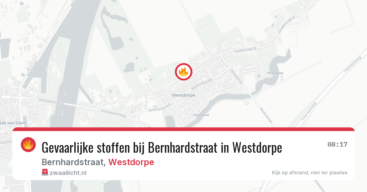 Gevaarlijke stoffen bij Bernhardstraat in Westdorpe — 25 apr 2026