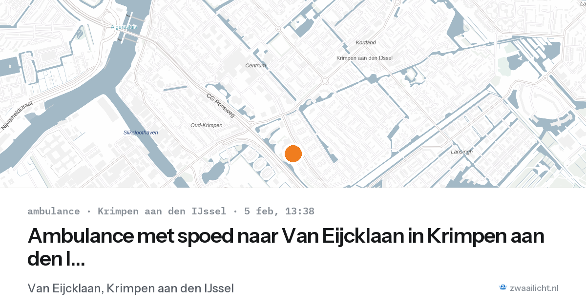 Ambulance met spoed naar Van Eijcklaan in Krimpen aan den IJssel — 5 feb 2026