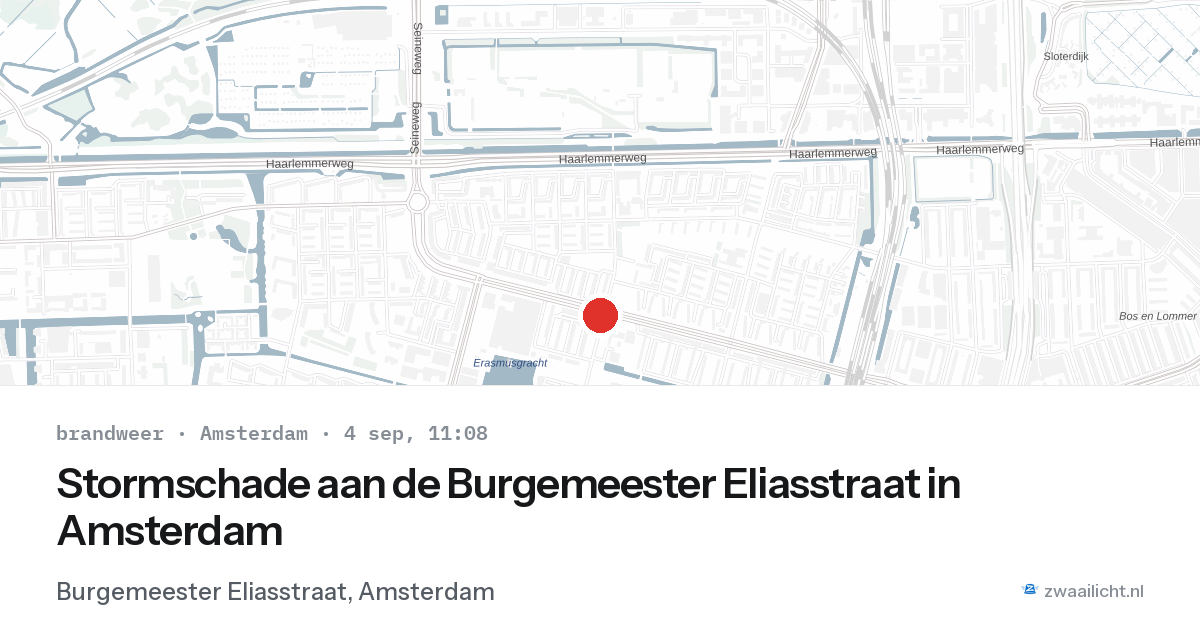 Stormschade aan de Burgemeester Eliasstraat in Amsterdam — 4 sep 2026