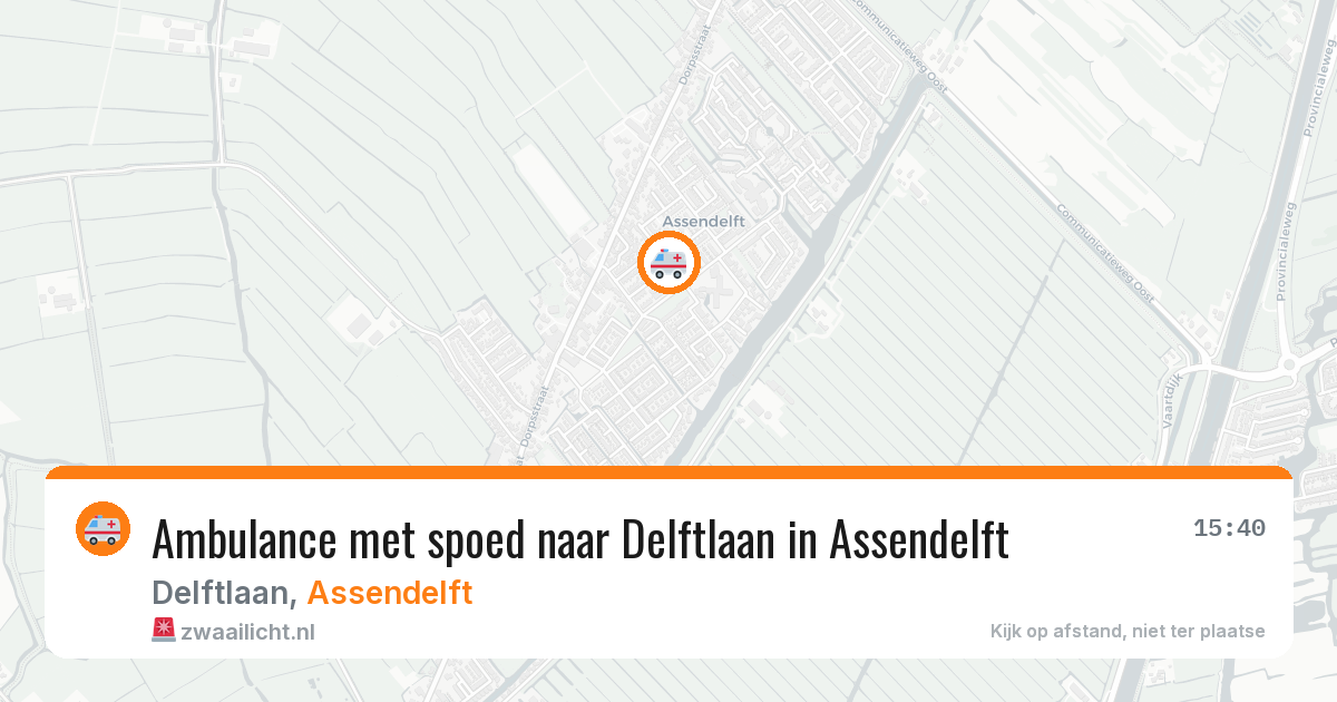 Ambulance met spoed naar Delftlaan in Assendelft — 27 mrt 2026
