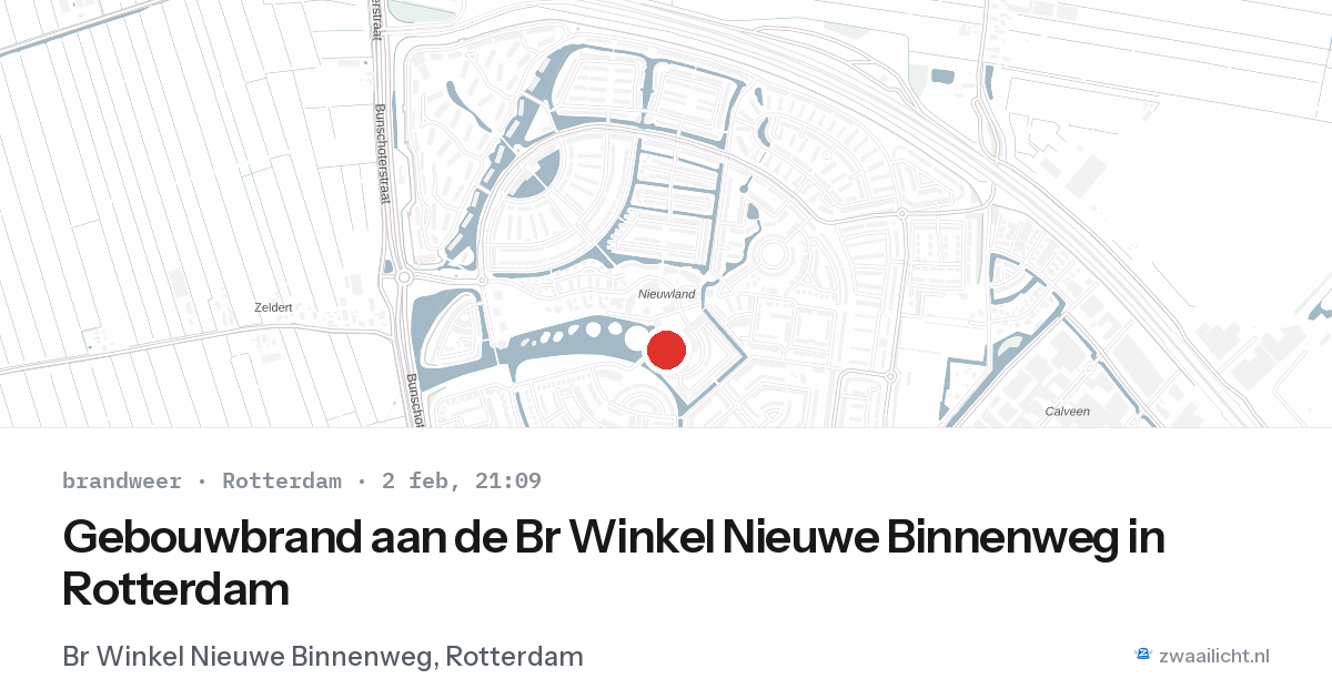 Gebouwbrand aan de Br Winkel Nieuwe Binnenweg in Rotterdam — 2 feb 2026