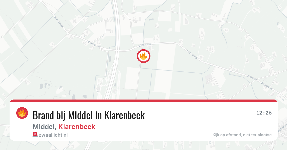 Brand bij Middel in Klarenbeek — 13 aug 2026