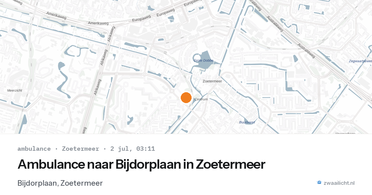 Ambulance naar Bijdorplaan in Zoetermeer — 2 jul 2026