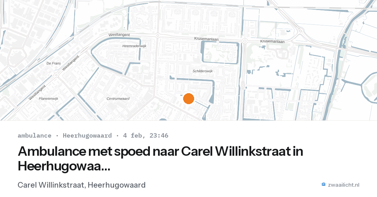 Ambulance met spoed naar Carel Willinkstraat in Heerhugowaard — 4 feb 2026
