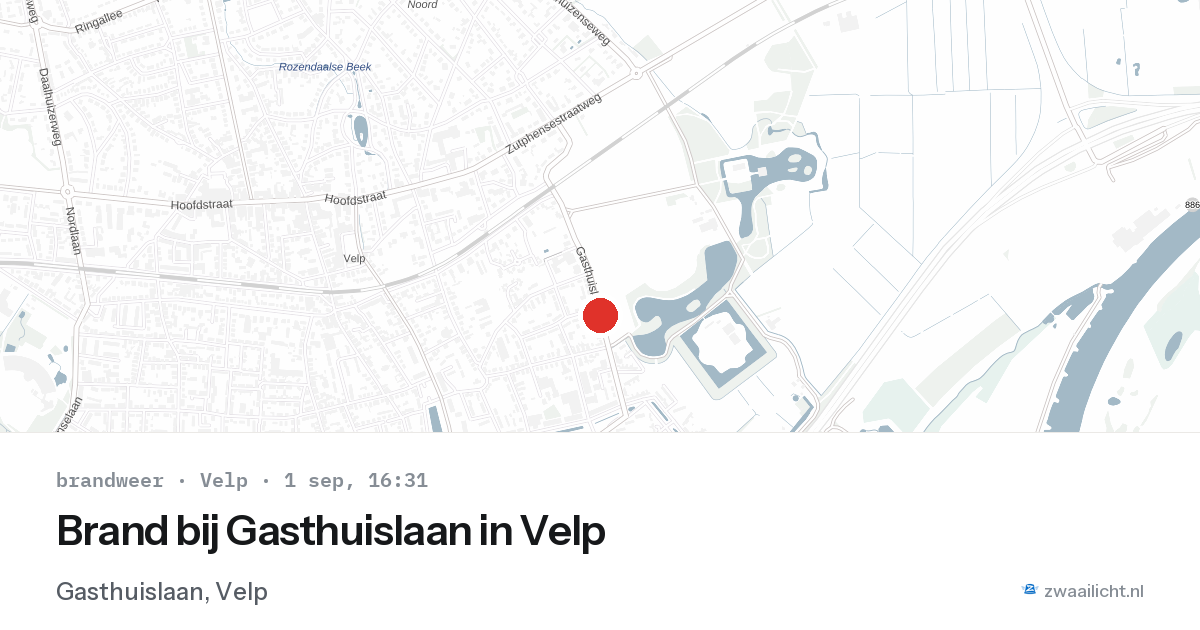 Brand bij Gasthuislaan in Velp — 1 sep 2026