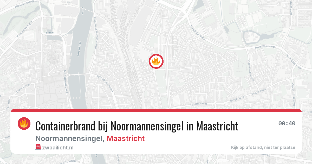 Containerbrand bij Noormannensingel in Maastricht — 18 jul 2026