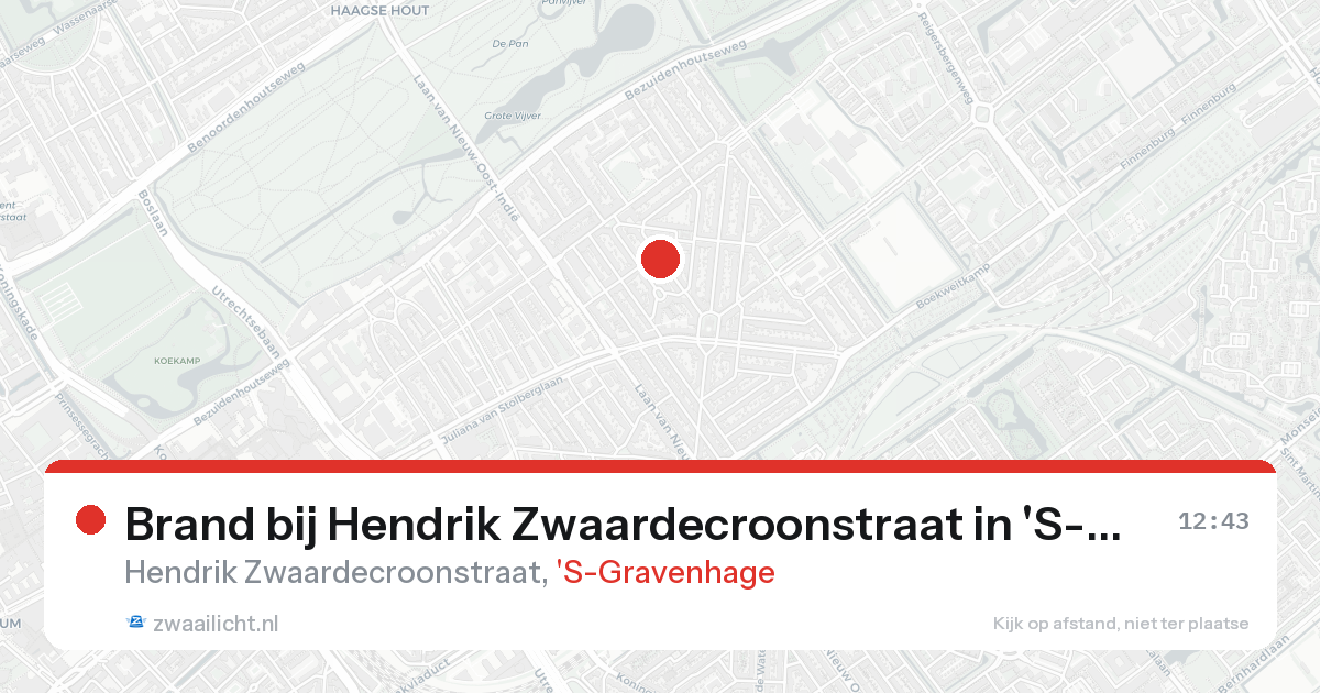 Brand bij Hendrik Zwaardecroonstraat in 'S-Gravenhage — 23 aug 2026