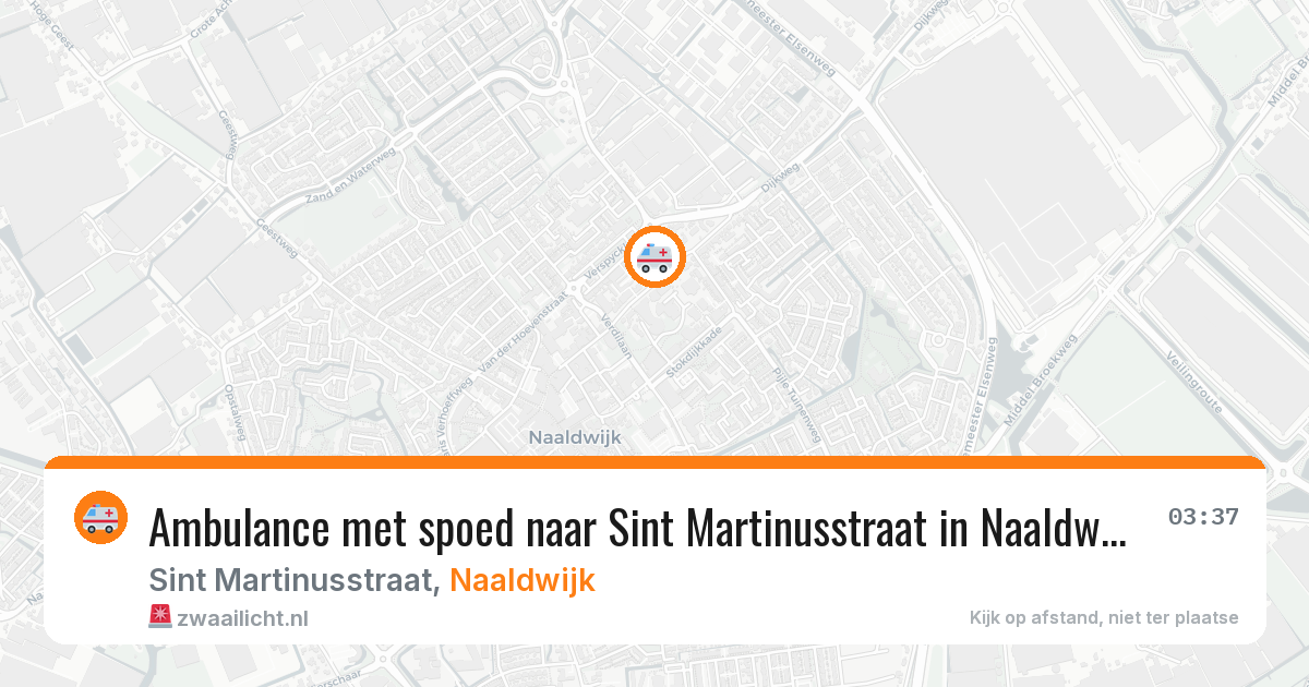 Ambulance met spoed naar Sint Martinusstraat in Naaldwijk — 25 mei 2026