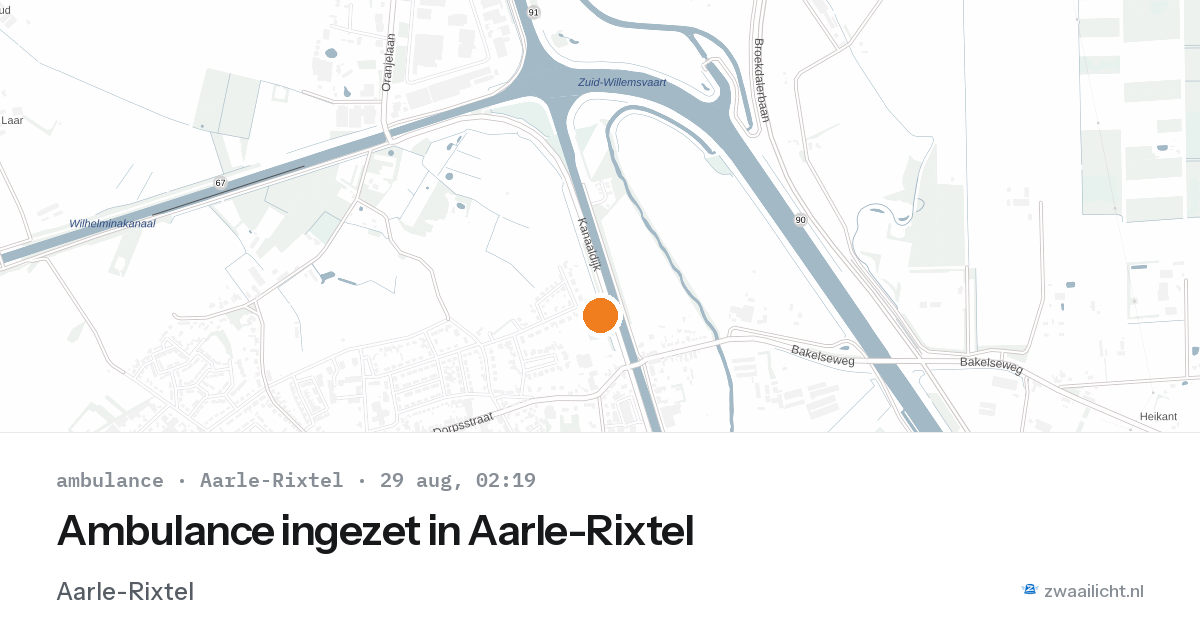 Ambulance ingezet in Aarle-Rixtel — 29 aug 2026