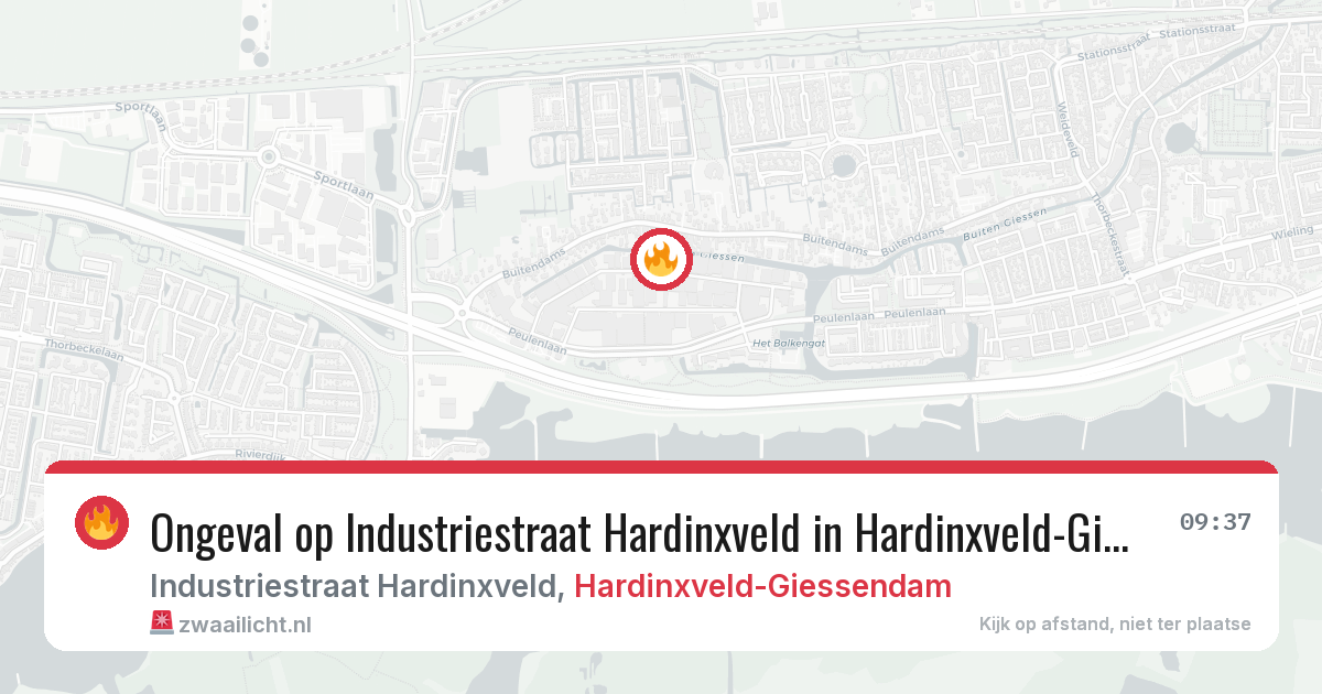 Ongeval op Industriestraat Hardinxveld in Hardinxveld-Giessendam — 18 jul 2026