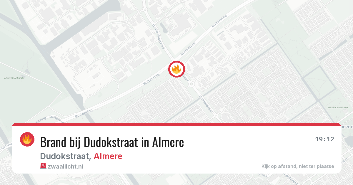 Brand bij Dudokstraat in Almere — 5 aug 2026