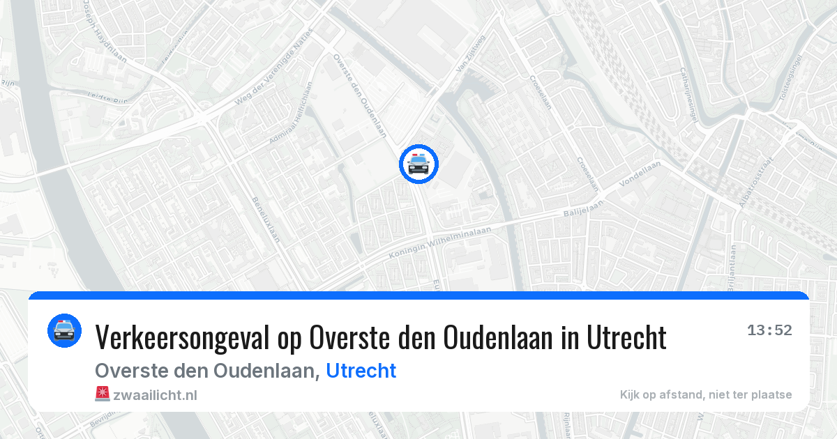 Verkeersongeval op Overste den Oudenlaan in Utrecht — 8 mei 2026