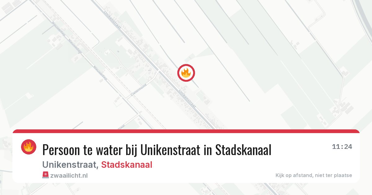 Persoon te water bij Unikenstraat in Stadskanaal — 25 mei 2026