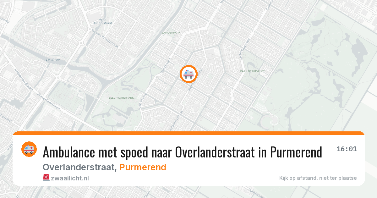 Ambulance met spoed naar Overlanderstraat in Purmerend — 17 jan 2026