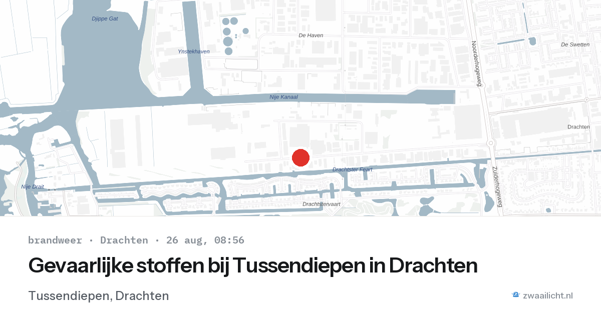 Gevaarlijke stoffen bij Tussendiepen in Drachten — 26 aug 2026