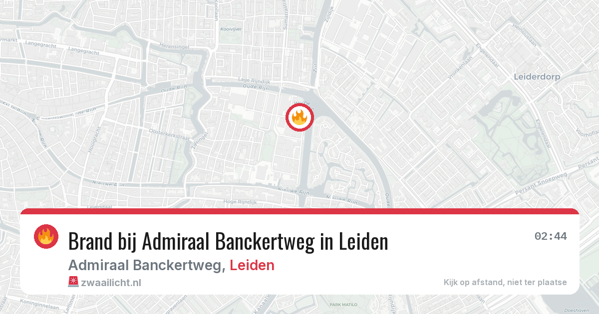 Brand bij Admiraal Banckertweg in Leiden — 9 apr 2026