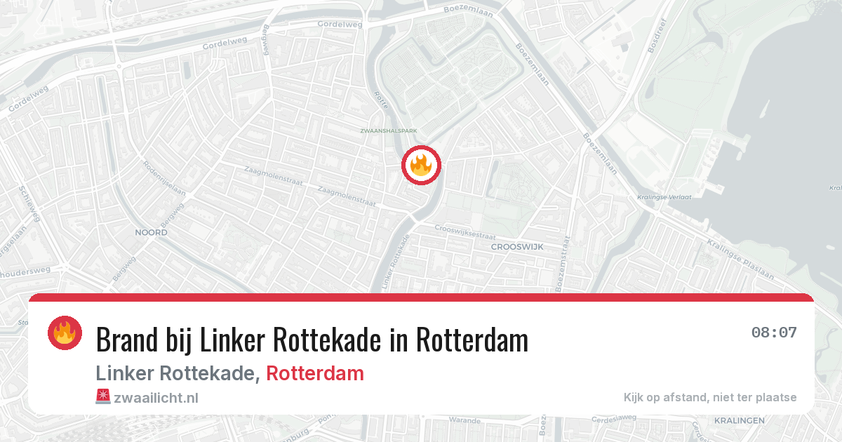 Brand bij Linker Rottekade in Rotterdam — 24 jun 2026